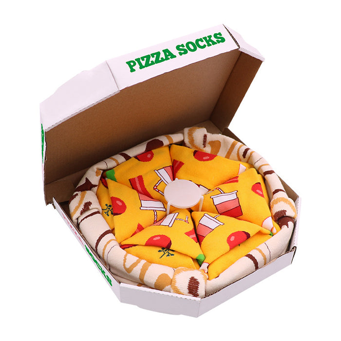 Wholesale Pizza socks, mid tube cotton socks, creative and fashionable socks