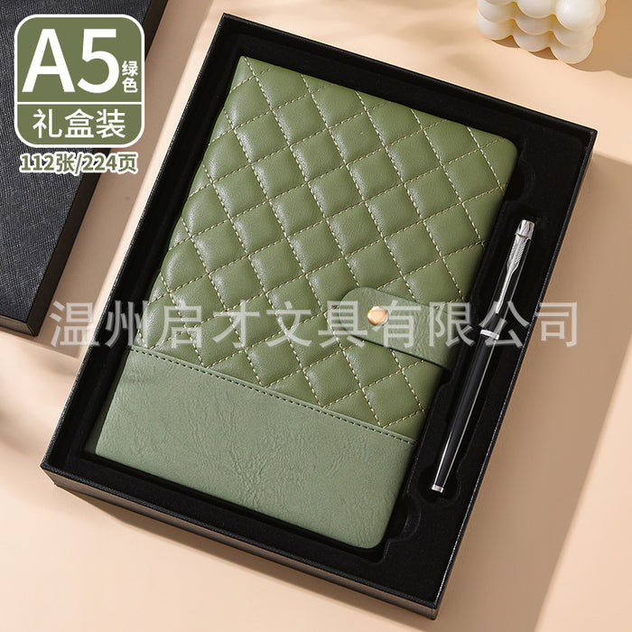Wholesale Notebook Pu Spliced Rhombus Hand Ledger Creative High-Value Business Notepad