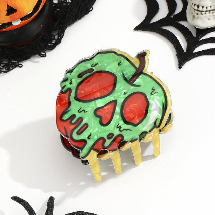 Wholesale  Hair Claw Clip  Pumpkin Head Witch Design Funny Face PVC Women S Holiday Hair Accessory For Boutique Resale