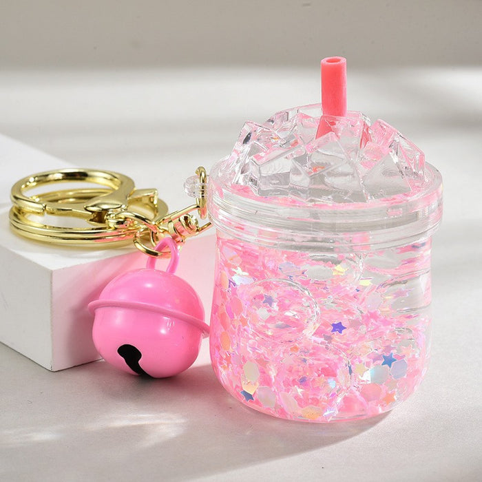 Wholesale Acrylic oil-filled pendant,  glow-in-the-dark iceberg cup keychain