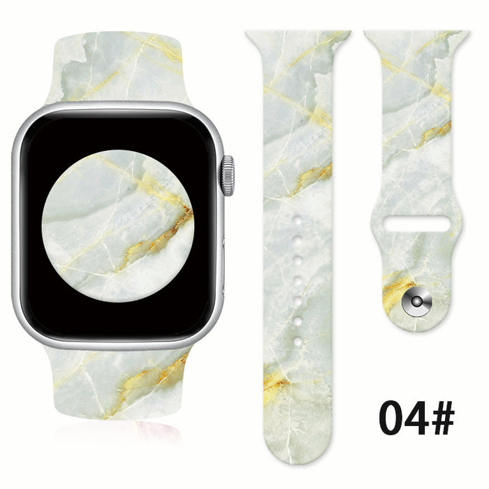 Wholesale Silicone Jade Abstract Style Printed Watch Strap JDC-WD-NuoQi094