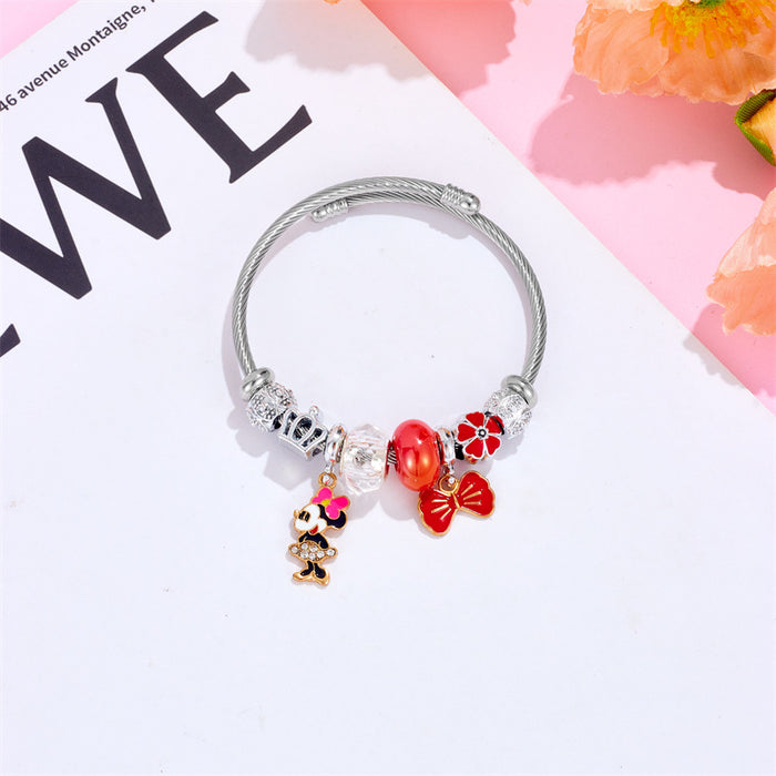 Wholesale Cartoon Diamond Bow Stainless Steel Bracelet JDC-BT-xiaobo004