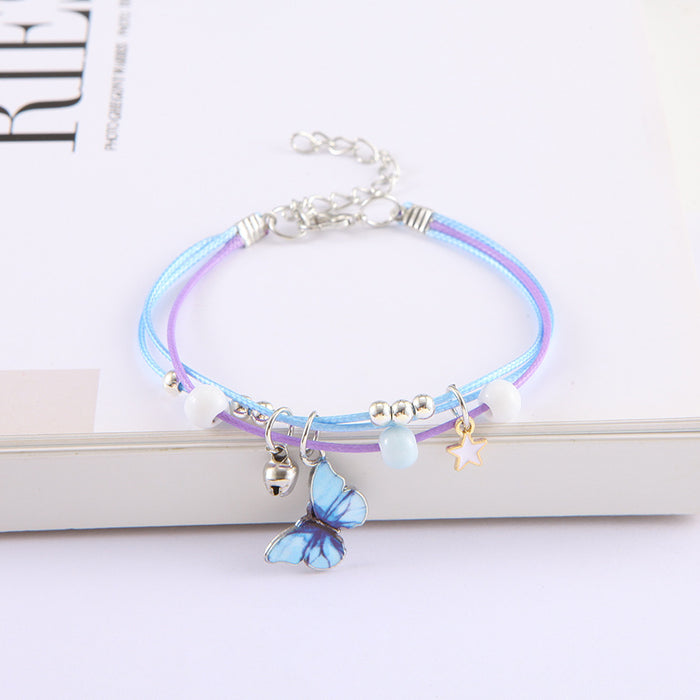 Wholesale Handmade star alloy butterfly bracelet women' s cool style couple bracelet jewelry