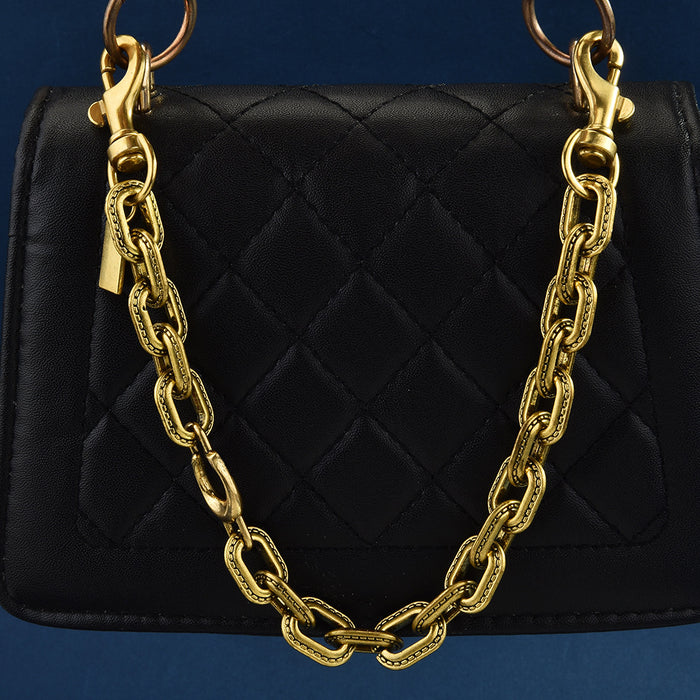 Wholesale Chic Cross Crown Roman Numeral Gold Tone Metal Bag Chain Shoulder Strap Fashion Accessory