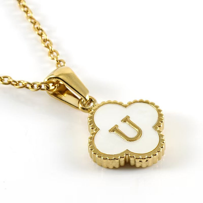 Wholesale Four-leaf clover pendant stainless steel 18K gold necklace