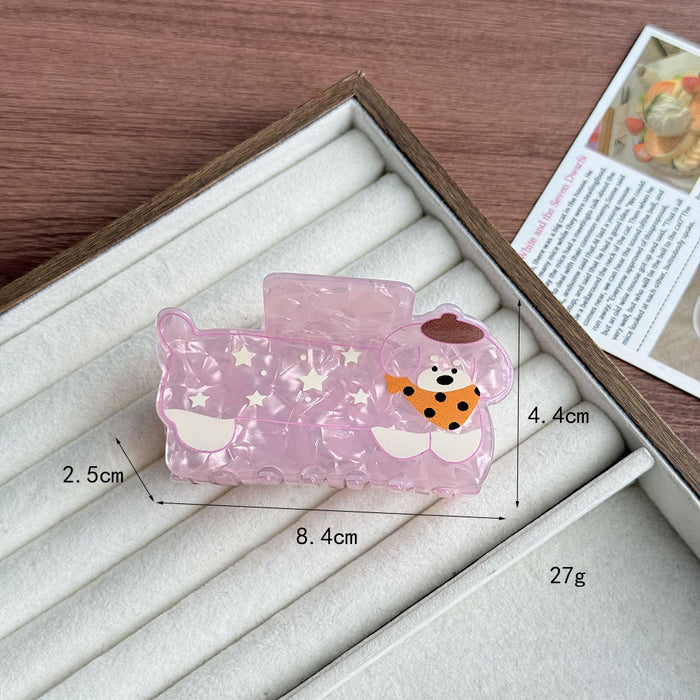 Wholesale Cute Pet Acetate Hair Claw Clip Gradient Cherry Puppy Design Everyday Styling Fashion Accessory