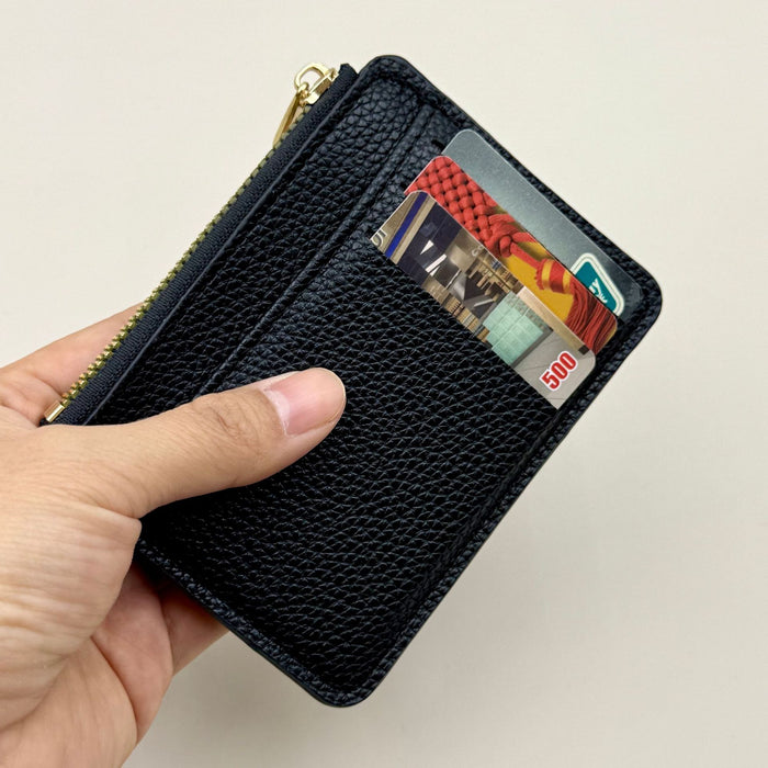 Wholesale PU Leather Zipper Card Holder Large Capacity Commuting Wallet MOQ≥2