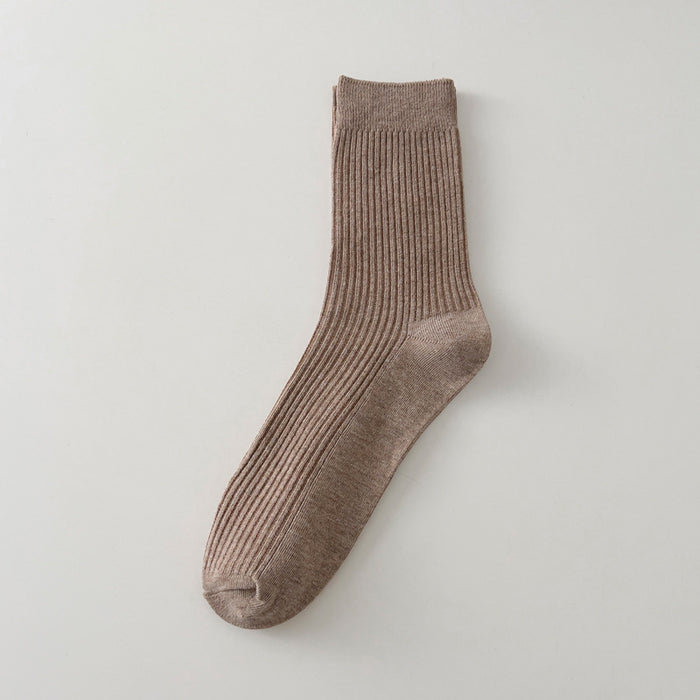 Wholesale Socks men's mid length socks solid color cotton socks men's classic sports socks long socks