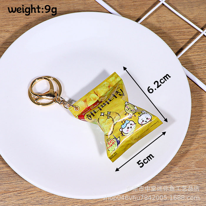 Wholesale New snack bag pendant with simulated miniature rubber candy key pendant