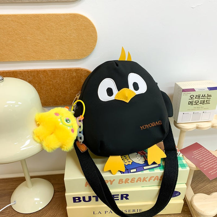 Wholesale  Penguin Cartoon Small School Bag Female Canvas Crossbody Bag Female