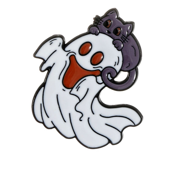 Wholesale Alloy Cartoon Brooch Ghost Skull Pumpkin Pin Fashion Accessory For Resale