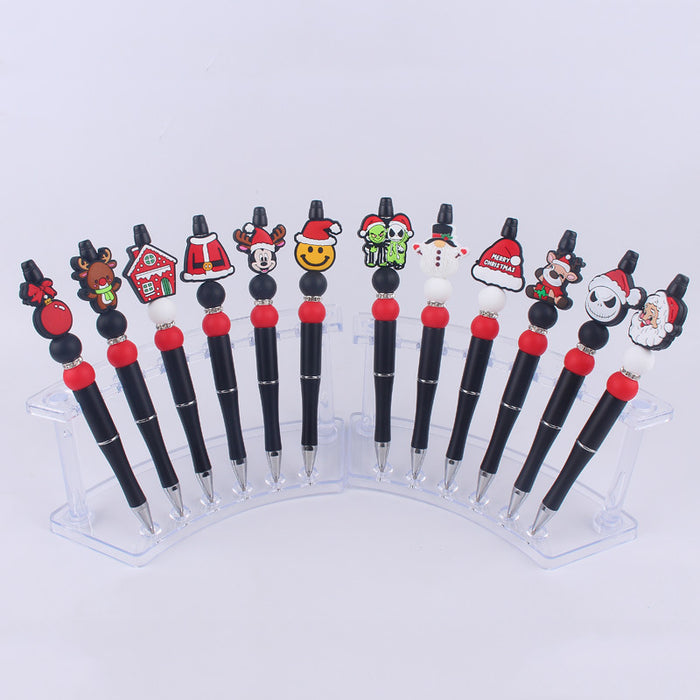 Wholesale Christmas Cartoon Silicone Beaded Pen (F) JDC-BP-GuangTian010