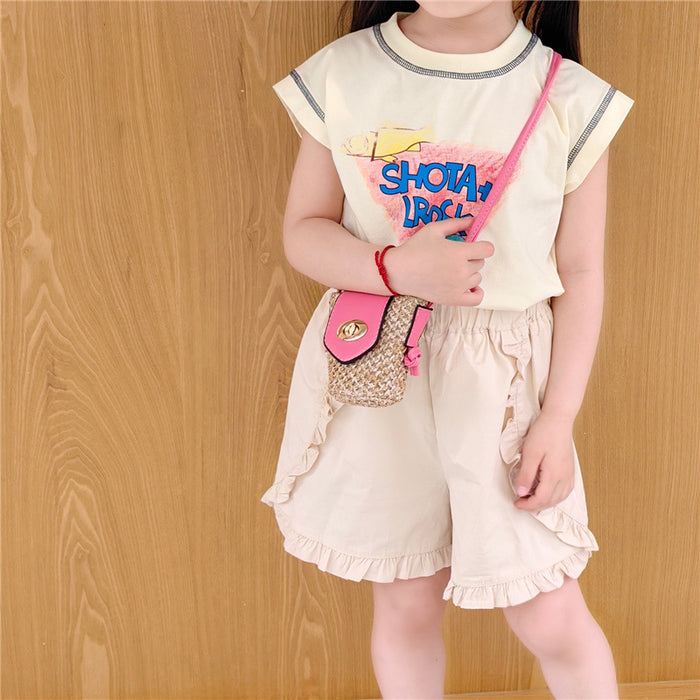 Wholesale New fashionable buckle mini bucket bag for children, girl accessories crossbody bag, headphone bag