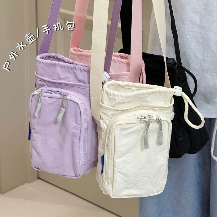 Wholesale Trendy Small Crossbody Phone Bag Polyester Solid Color Zipper Everyday Wear Gift