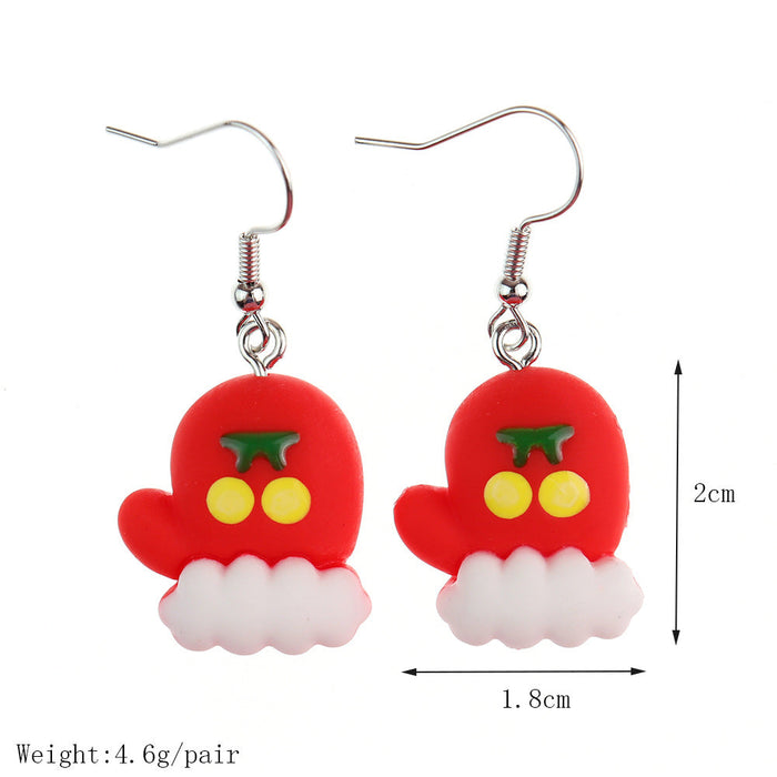 Wholesale Earrings Resin Santa Claus Snowflake Elk Bells Christmas Stockings JDC-ES-niqing023