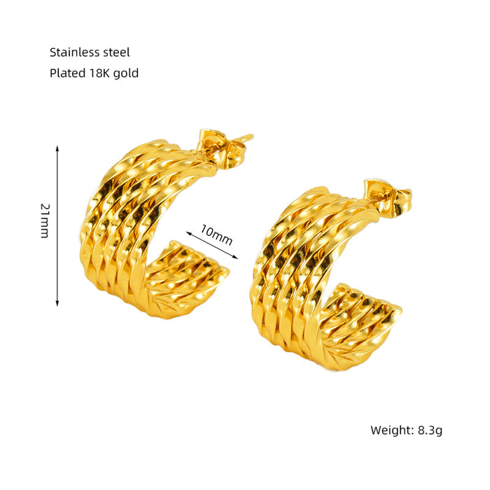 Wholesale women's horseshoe buckle C- shaped irregular earrings