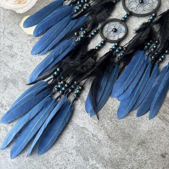 Wholesale Hand Knitted Feather Dreamcatcher Native American Style Bedroom Hanging Decor MOQ≥2