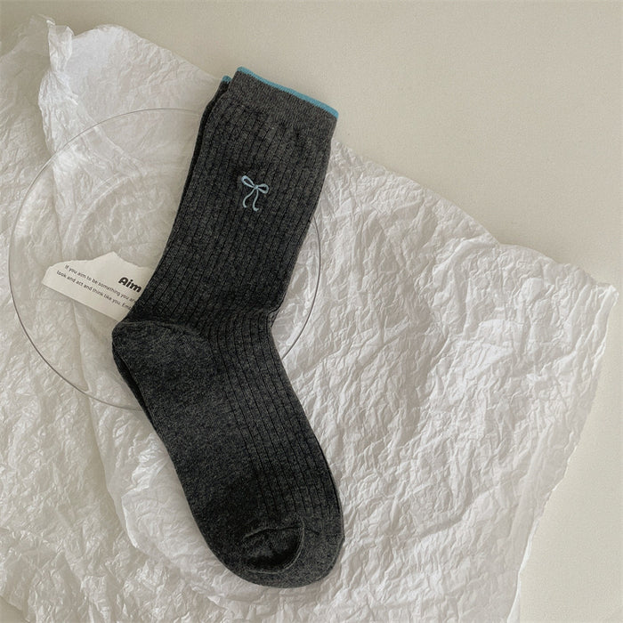 Wholesale Exquisite contrasting ribbed mouth, comfortable and simple, solid color cotton midsole
