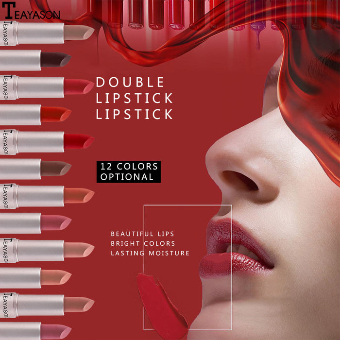 Wholesale Lipstick dual head non stick cup matte matte matte lip gloss 2-in-1 matte lipstick