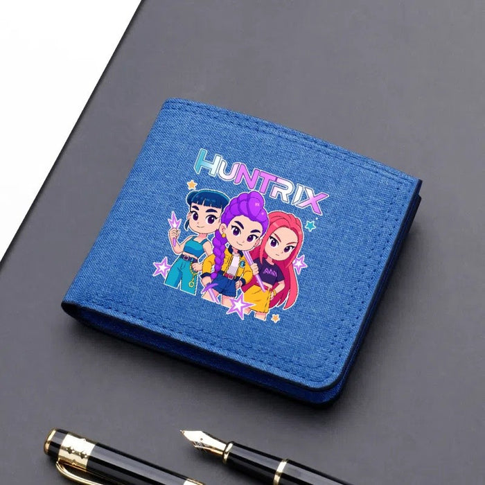 Wholesale Modern trendy ultra-thin cartoon print short canvas wallet