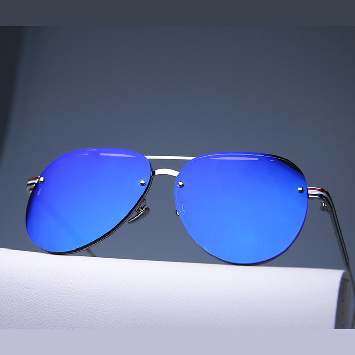 Wholesale High definition frameless sunglasses, trendy and fashionable sunglasses, UV resistant and strong light resistant glasses