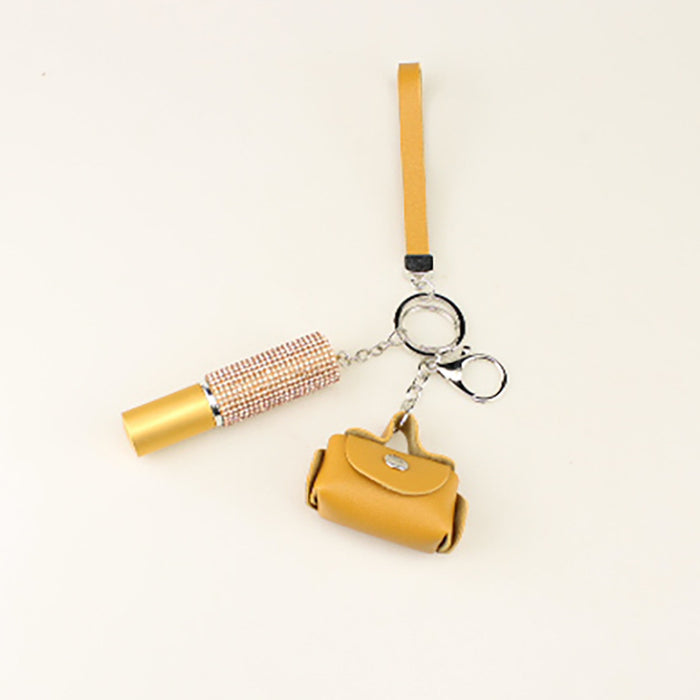 Wholesale Coin Purse with Diamond 5ml Perfume Spray Empty Bottle Plastic Keychain JDC-KC-TouMS055