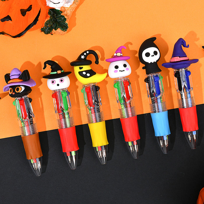 Wholesale 36pcs  four-color ballpoint pen mini cute cartoon series color pen student stationery gift pen