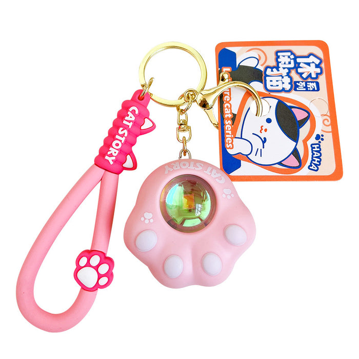 Wholesale Cat Paw Sunset Light Acrylic Keychain JDC-KC-YanG079