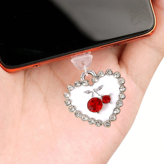 Wholesale Cherry-shaped diamond heart pendant for Mobile Phone Stands