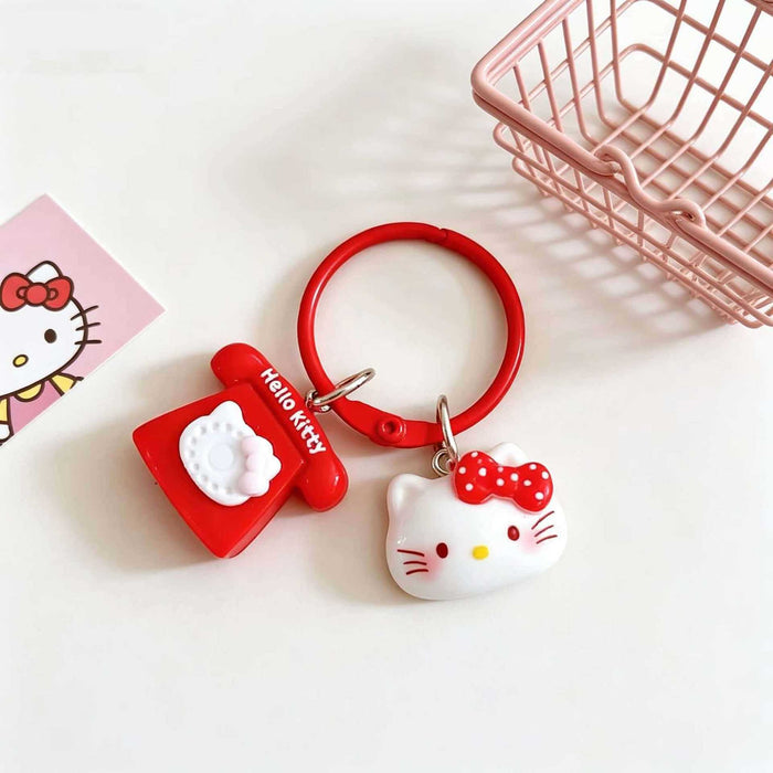 Wholesale Resin Cartoon Cat Bell Keychain Girly Bag Charm Decorative Accessory Gift For Friend