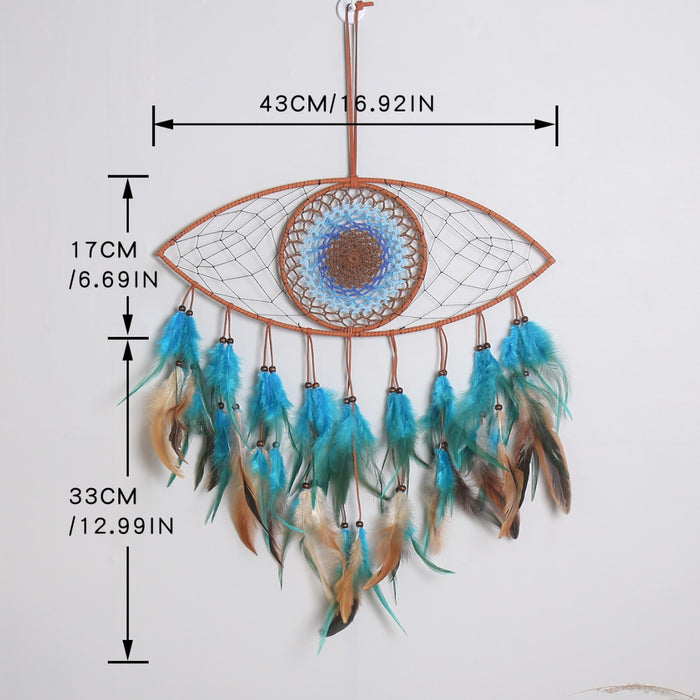 Wholesale Bohemian Evil Eye Dream Catcher Wall Decor Blue