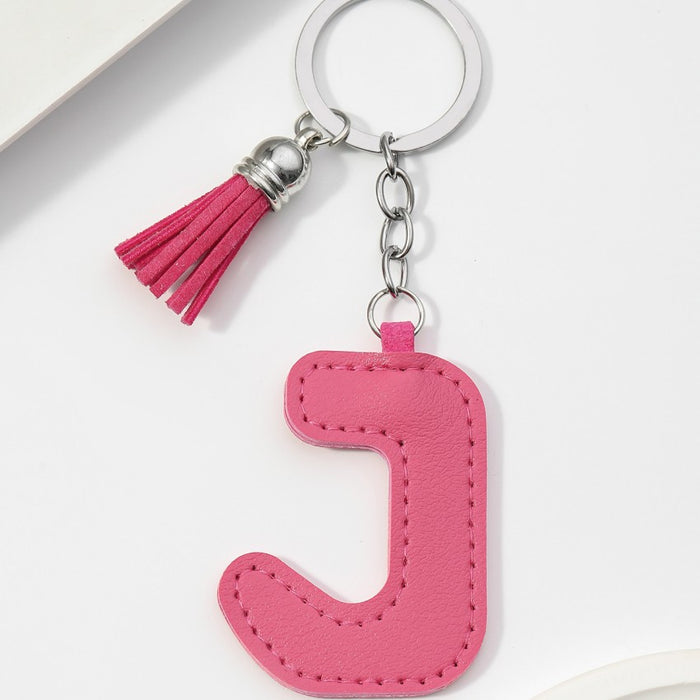 Wholesale PU Leather 26 English Letters Keychain JDC-KC-RongRui063