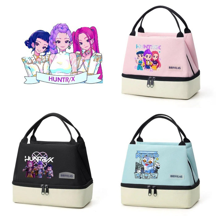 Wholesale Cartoon Cute Colorful Double-Layer Insulated Lunch Bag for Outdoor Use Handbags