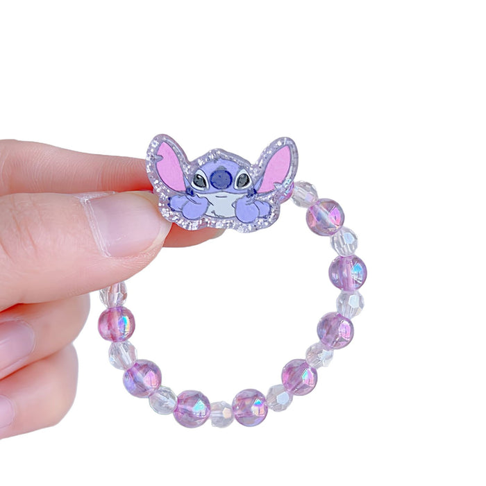 Wholesale 5 pcs Cute pink and purple cartoon beaded bracelet