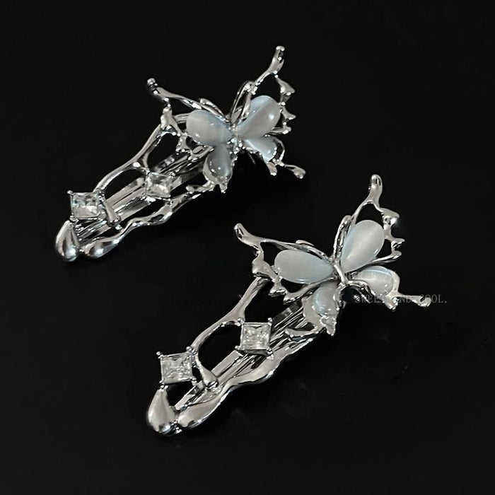 Wholesale Liquid butterfly hair clip, side clip, metal hair clip, hair accessory, straight clip, duckbill clip