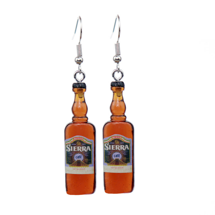 Wholesale Cartoon Beverage Bottle Resin Earrings JDC-ES-niqing021