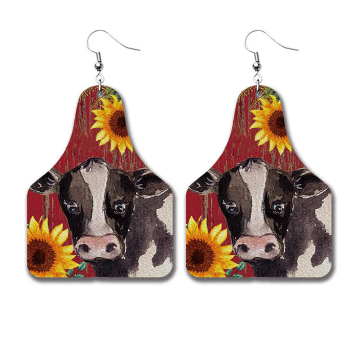 Wholesale 2Pairs/Pack Cow Leather Earrings JDC-ES-HEYI054