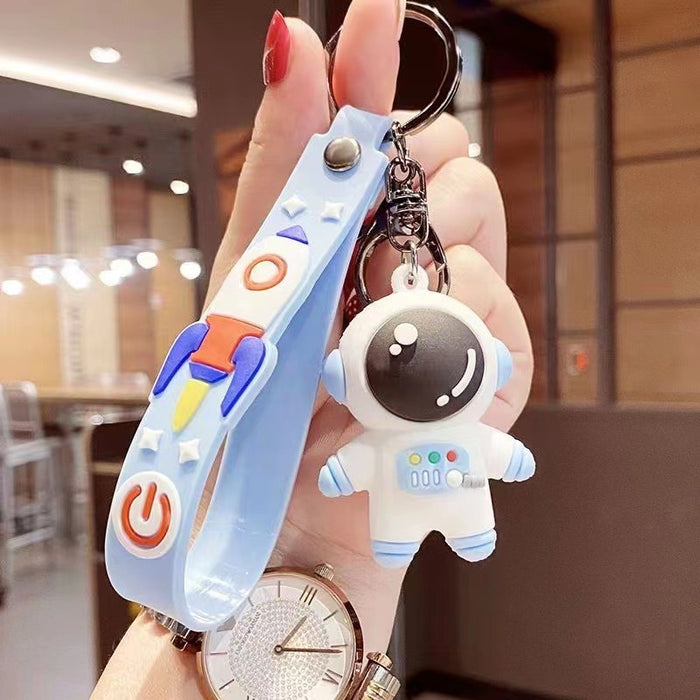 Wholesale  Doll keychain pendant gift cartoon silicone couple's spaceman accessories
