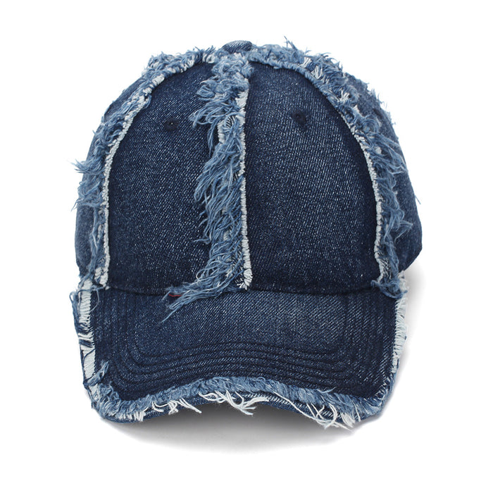 Wholesale Denim Distressed Frayed Baseball Cap Street Style Fashion Accessory Gift Boutique Resale