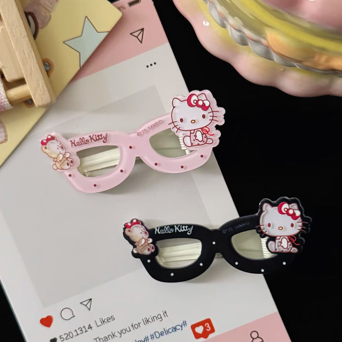 Wholesale Sweet Pink Glasses Cat Hairpin Sweet Cool Style Girl' s Heart Cute Side Duckbill Clip Hairpin Hair Accessories Clip