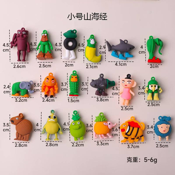 Wholesale Keychain Pendant Abstract Funny Wooden Stick People' s PVC Pendant