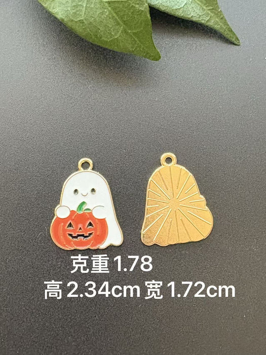 Wholesale  Pumpkin Head DIY Jewelry Accessories Yellow Zinc Alloy Charms For Necklace Bracelet Earrings Keychain Party Gift