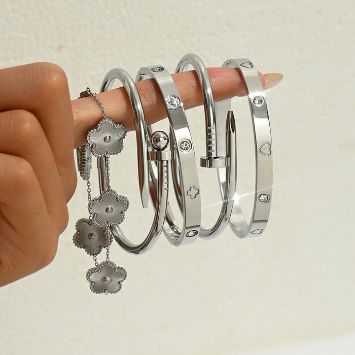 Wholesale Stainless Steel Gold-Tone Bracelet Set — Fade-Resistant