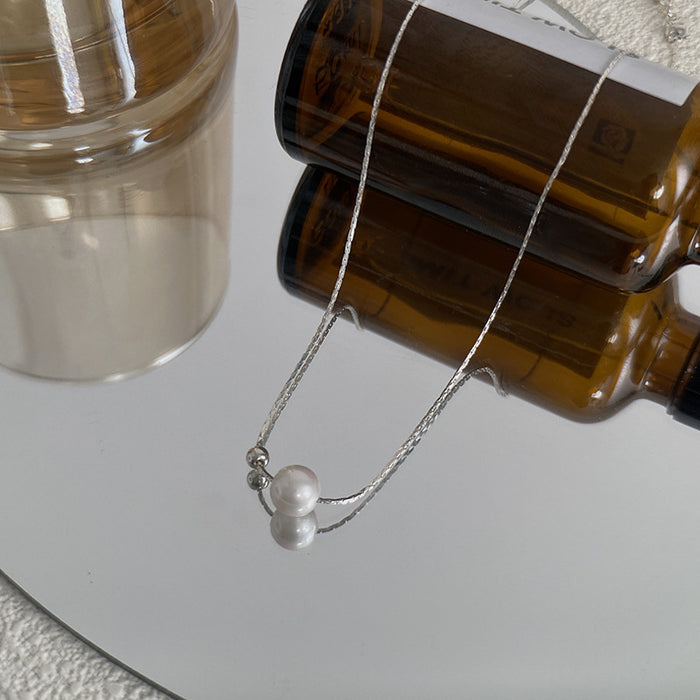 Wholesale Design simple pearl pendant necklace, light luxury, fashionable and high-end, versatile collarbone chain accessory