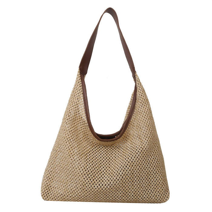 Wholesale Leisure beach popular woven mother and child bag, fashionable and stylish one shoulder beach travel grass woven bag