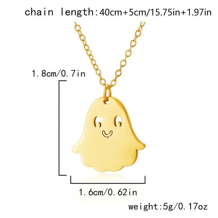 Wholesale  Element Titanium Steel Necklace Pumpkin Head Ghost Jewelry Pendant Personalized All-match Witch Necklace