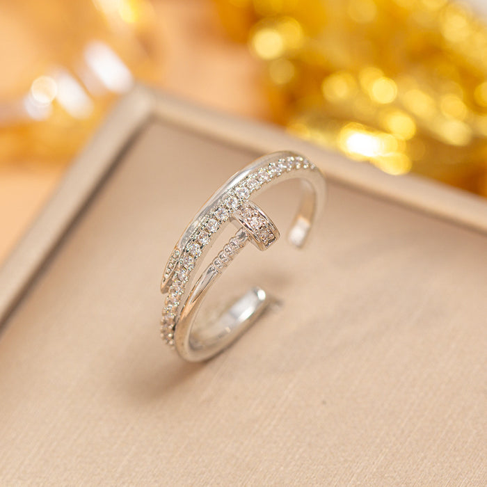 Wholesale Vintage Gold Plated Geometric Hollow Out Ring Adjustable Jewelry Accessory MOQ≥2