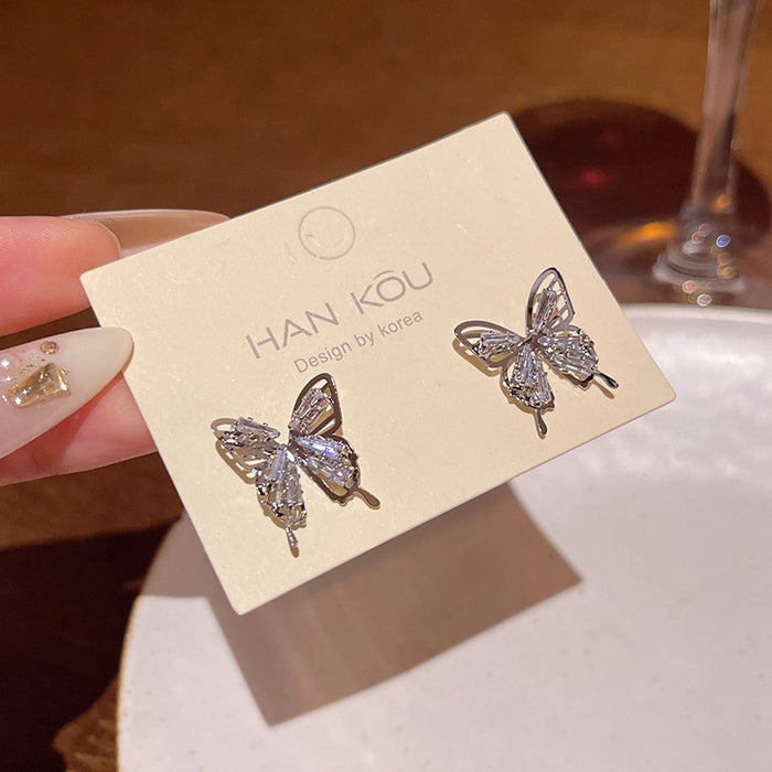 Wholesale Crystal Butterfly Pearl Earrings