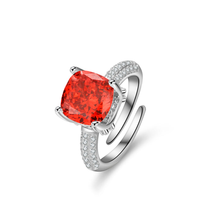 Wholesale Light luxury zircon colored gemstone ring