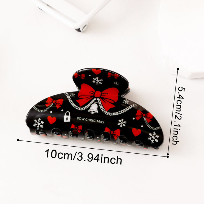 Wholesale PVC Christmas Claw Hair Clip Gingerbread Man Reindeer Design Women Everyday Styling Gift